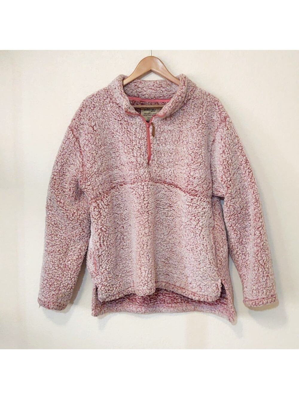 Jackson Hole outerwear pink fluffy quarter zip sherpa Pullover